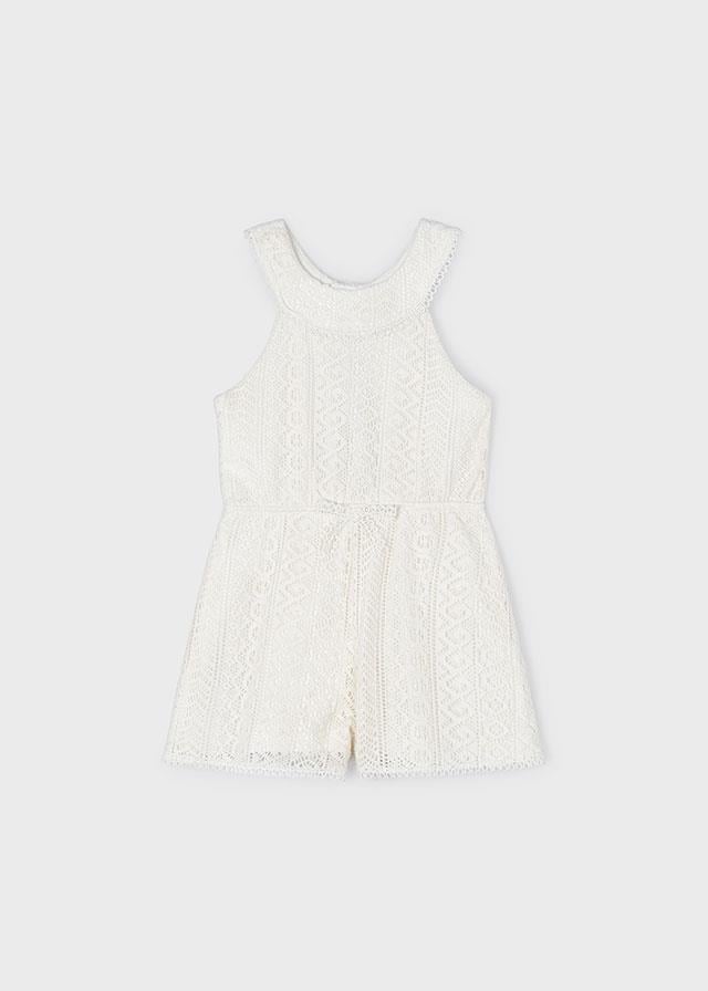 24Y.MYR.03862.080Mayoral Kız Çocuk Güpürlü Kısa Tulum