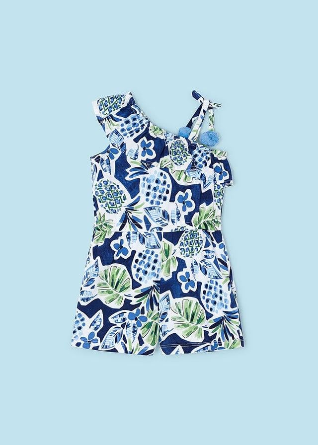 24Y.MYR.03864.021Mayoral Kız Çocuk Baskılı Tek Omuz Askılı Tulum