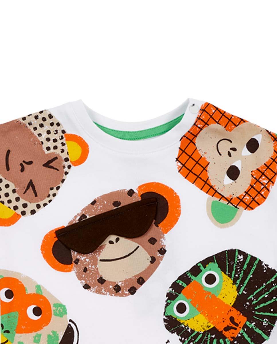 24Y.TUC.11369938Tuc Tuc Bebek Maymun Desenli Kısa Kol Tshirt