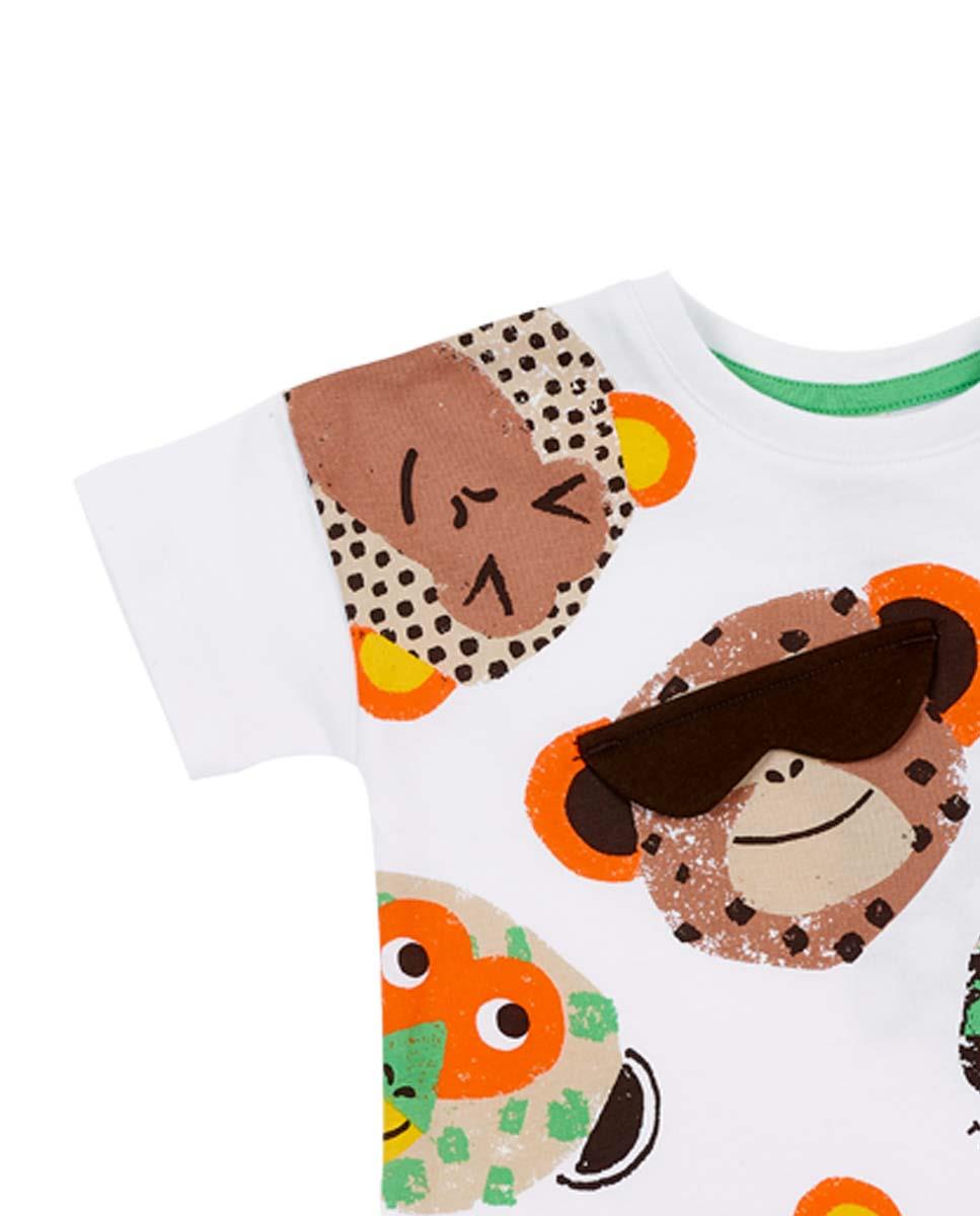 24Y.TUC.11369938Tuc Tuc Bebek Maymun Desenli Kısa Kol Tshirt