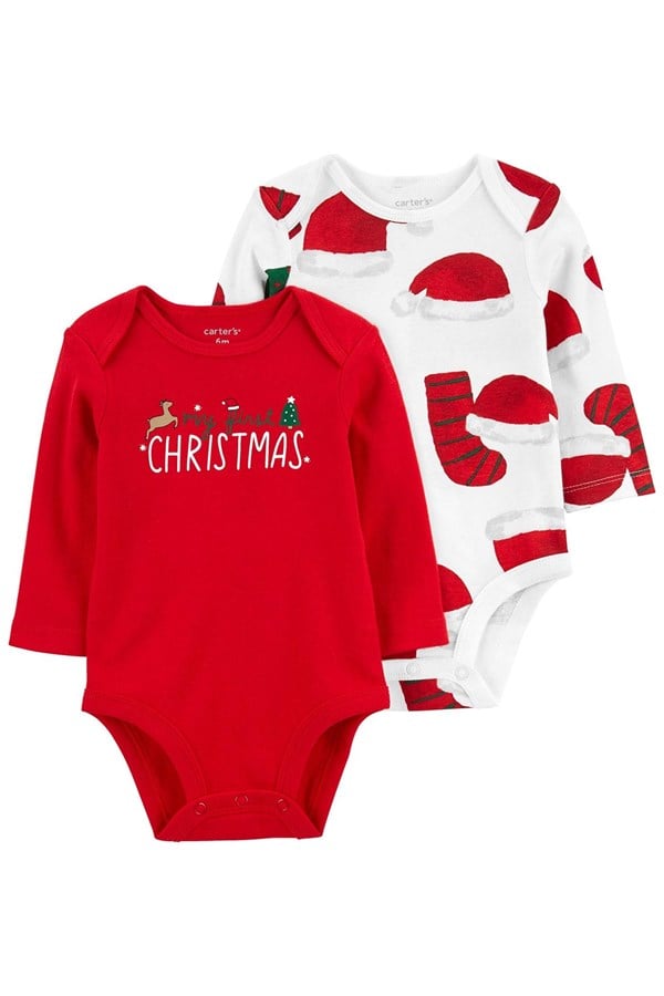 Carters Bebek Yılbaşı Temalı 2'Li Uzun Kollu Body Set