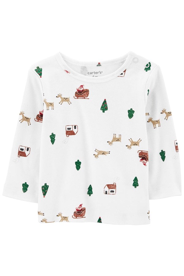 Carters Bebek Yılbaşı Temalı Önlüklü 3'Lü Salopet Set