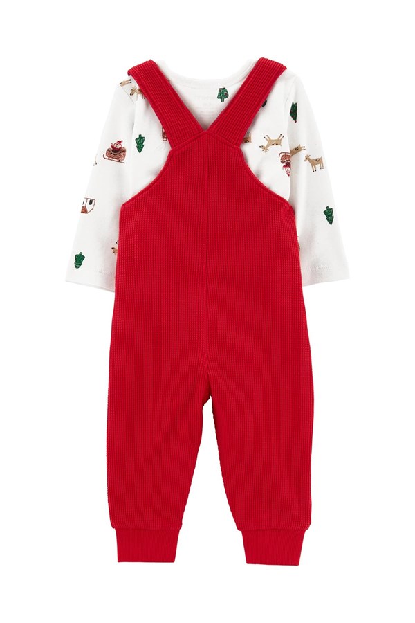 Carters Bebek Yılbaşı Temalı Önlüklü 3'Lü Salopet Set