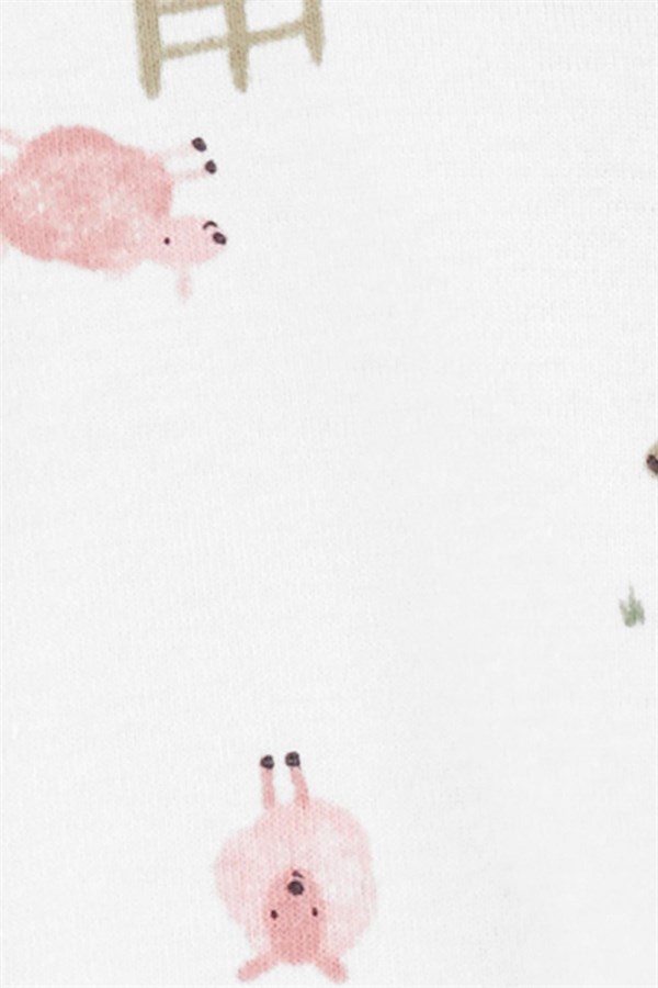 Carters Kız Bebek Kuzu Desenli 2'Li Uzun Kollu Tulum Set