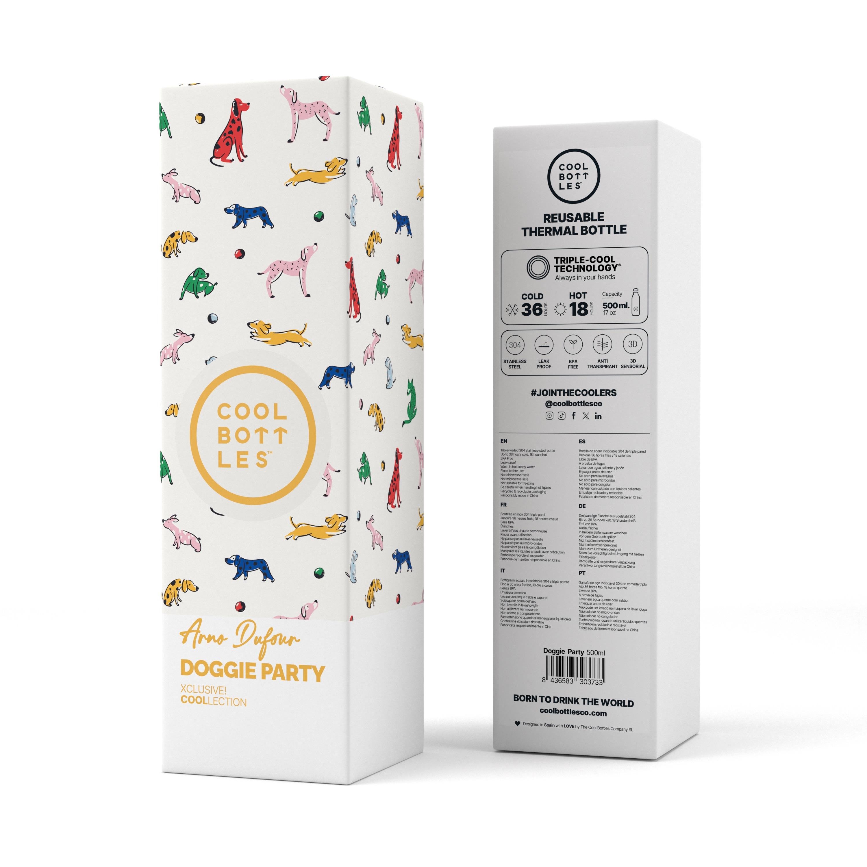 CBB50DPYCool Bottles The Bottle - Doggie Party 500ml