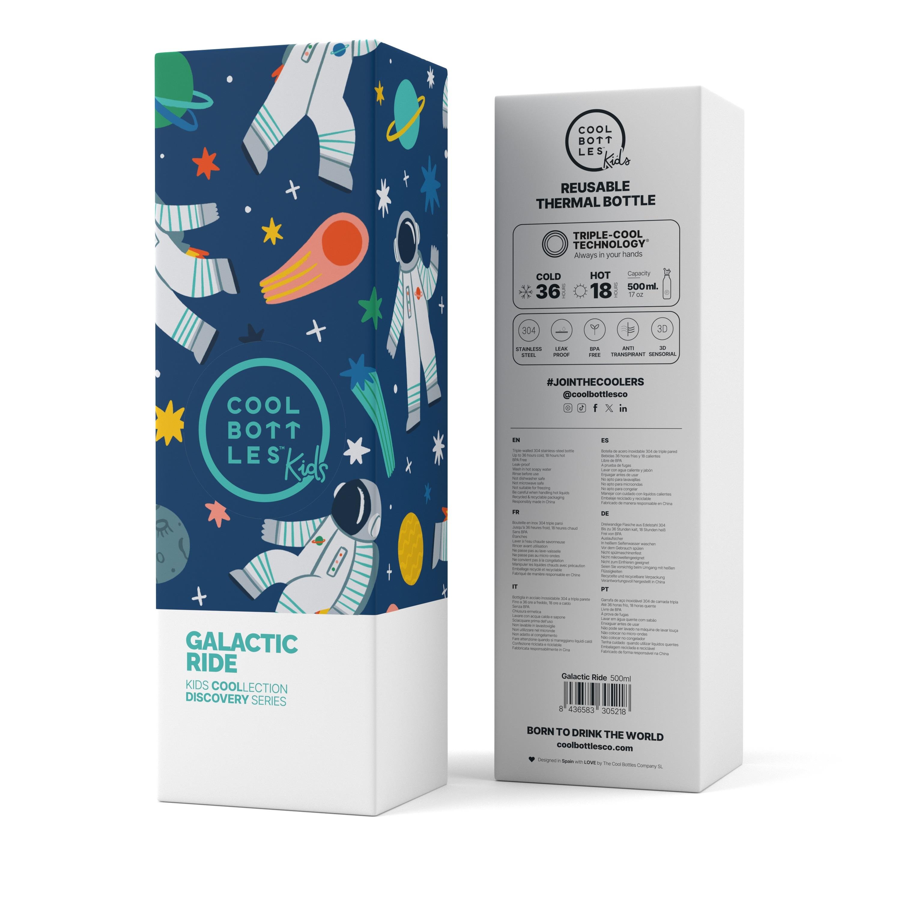 CBBK50GRCool Bottles The Kids Bottle - Galactic Ride 500ml