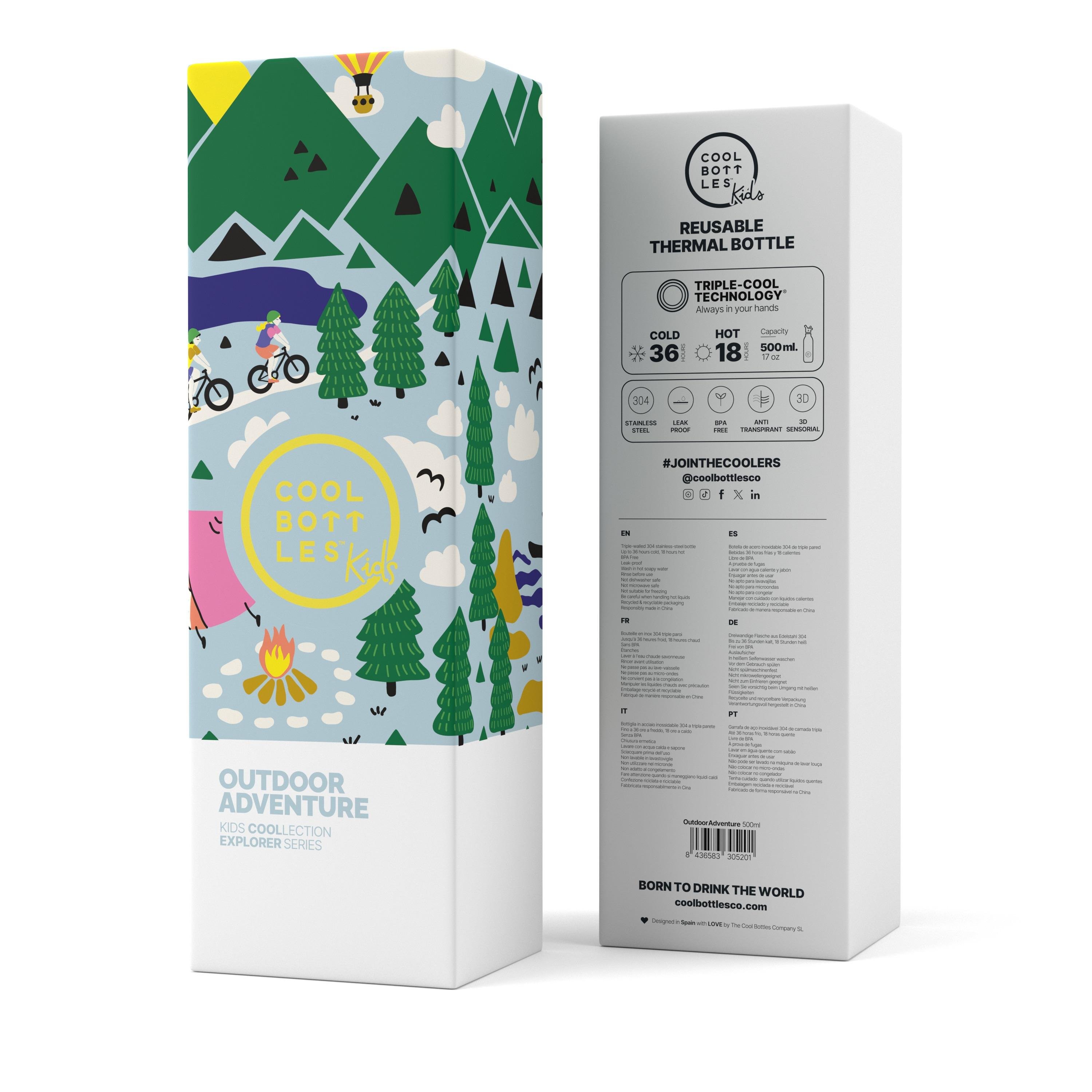 CBBK50OACool Bottles The Kids Bottle - Outdoor Adventure 500ml