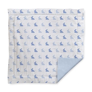 Deux Lapins Bleu Lapin Müslin Oyun Halısı
