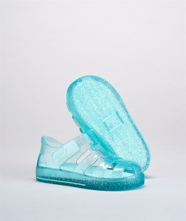 İgor Yazlık Çocuk Star Glitter Sandalet Purpurina Aguamarina