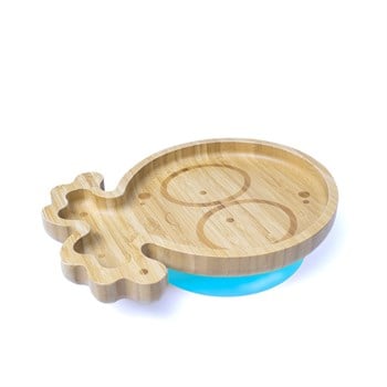 Jellyboon Bambu Ahtapot Mavi Vakumlu Tabak