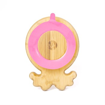 Jellyboon Bambu Ahtapot Pembe Vakumlu Tabak