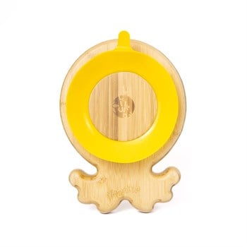 Jellyboon Bambu Ahtapot Sarı Vakumlu Tabak