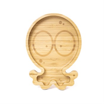 Jellyboon Bambu Ahtapot Turuncu Vakumlu Tabak