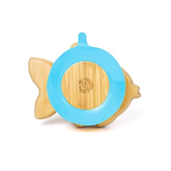 Jellyboon Bambu Balık Mavi Vakumlu Tabak