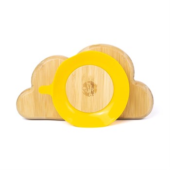 Jellyboon Bambu Bulut Sarı Vakumlu Tabak