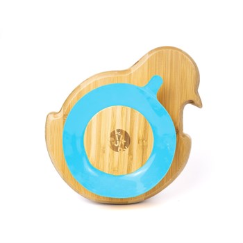 Jellyboon Bambu Civciv Mavi Vakumlu Tabak