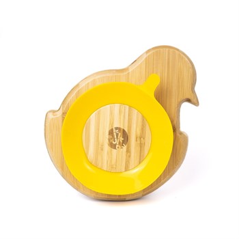 Jellyboon Bambu Civciv Sarı Vakumlu Tabak