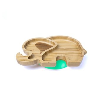 Jellyboon Bambu Fil Yeşil Vakumlu Tabak