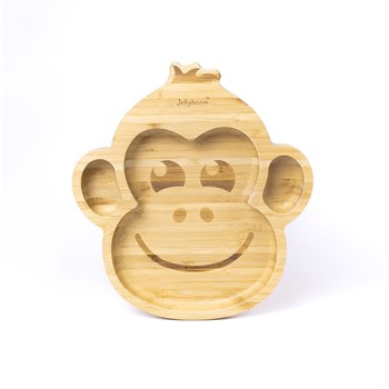 Jellyboon Bambu Maymun Mavi Vakumlu Tabak