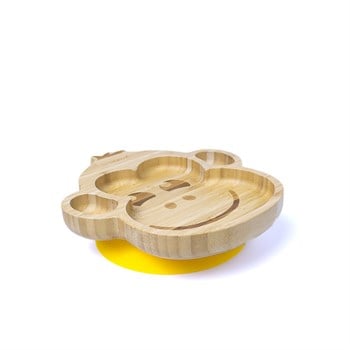 Jellyboon Bambu Maymun Sarı Vakumlu Tabak