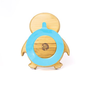 Jellyboon Bambu Penguen Mavi Vakumlu Tabak