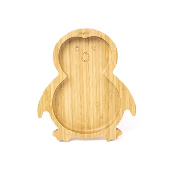 Jellyboon Bambu Penguen Sarı Vakumlu Tabak