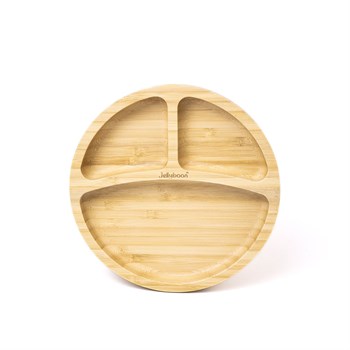 Jellyboon Bambu Yuvarlak Mavi Vakumlu Tabak