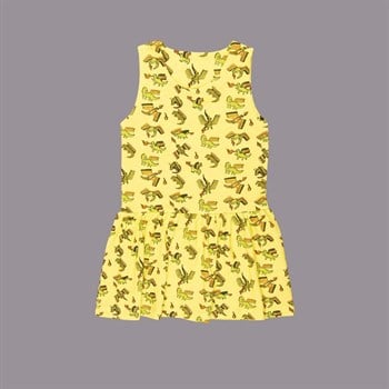 Kapbula Organik Elbise Dragon Aop Sarı