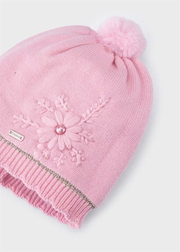 Mayoral Kız Bebek Çiçek İşlemeli 3'Lü Şapka Seti