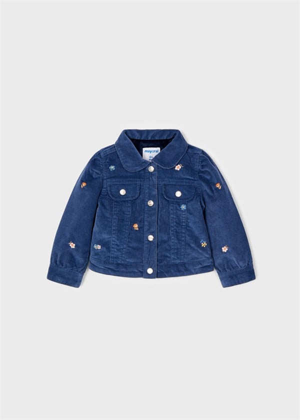 Mayoral Kız Bebek Çiçek İşlemeli Denim Ceket