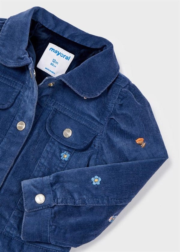 Mayoral Kız Bebek Çiçek İşlemeli Denim Ceket