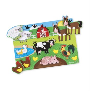 Melissa&Doug Ahşap Tutmalı Yapboz-Çiftlik