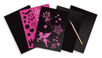 Melissa&Doug Kazıma Sanatı- Renkleri Ortaya Çıkar - Prenses- Işıltılı Pembe