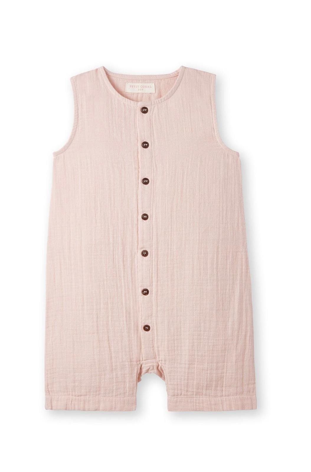 PTC.020Petit Coral Pembe Kolsuz Romper