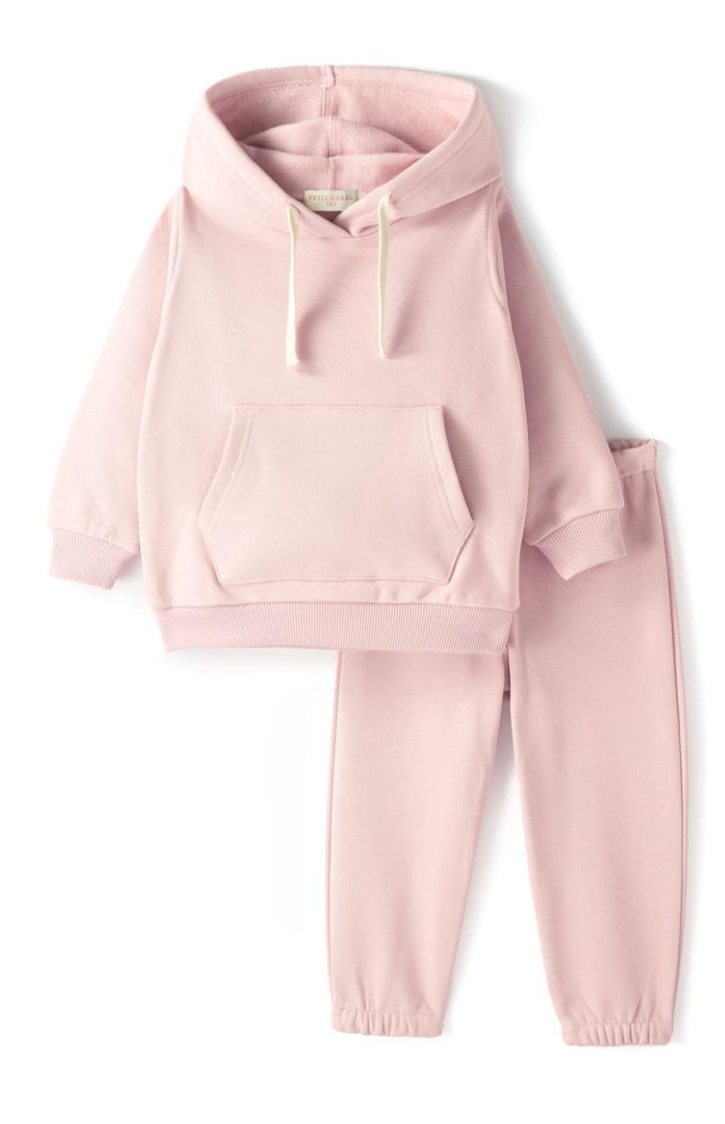 PTC.012Petit Coral Pembe Kapüşonlu Eşofman Takımı