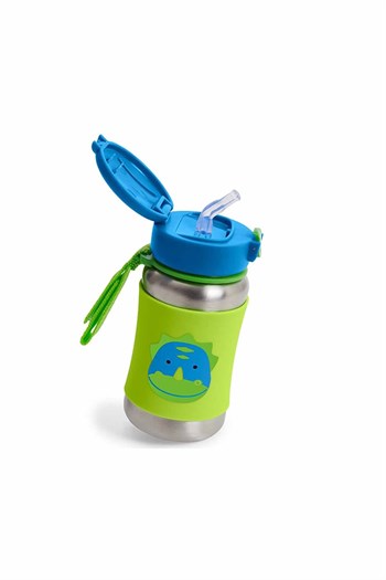 Skip Hop Pipetli Paslanmaz Çelik Suluk Dino