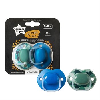 Tommee Tippee 2x Urban Emzik Erkek  6-18 Ay