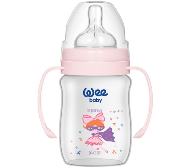 WEE.137Wee Baby Klasik Plus Geniş Ağızlı Kulplu PP Biberon 150 Ml