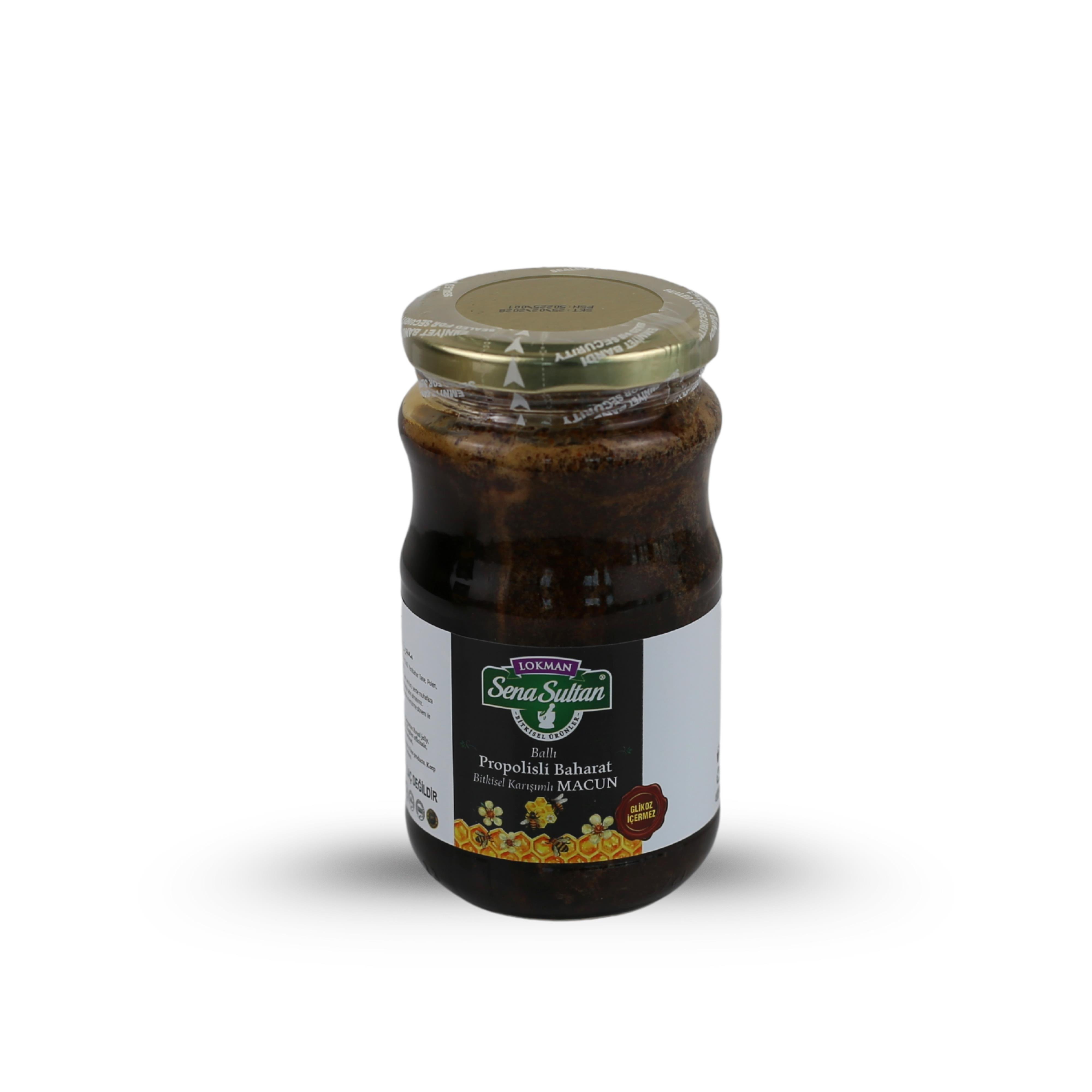 Glikozsuz Ballı Propolisli Baharat Bitkisel Karışımlı Macun  420 gr