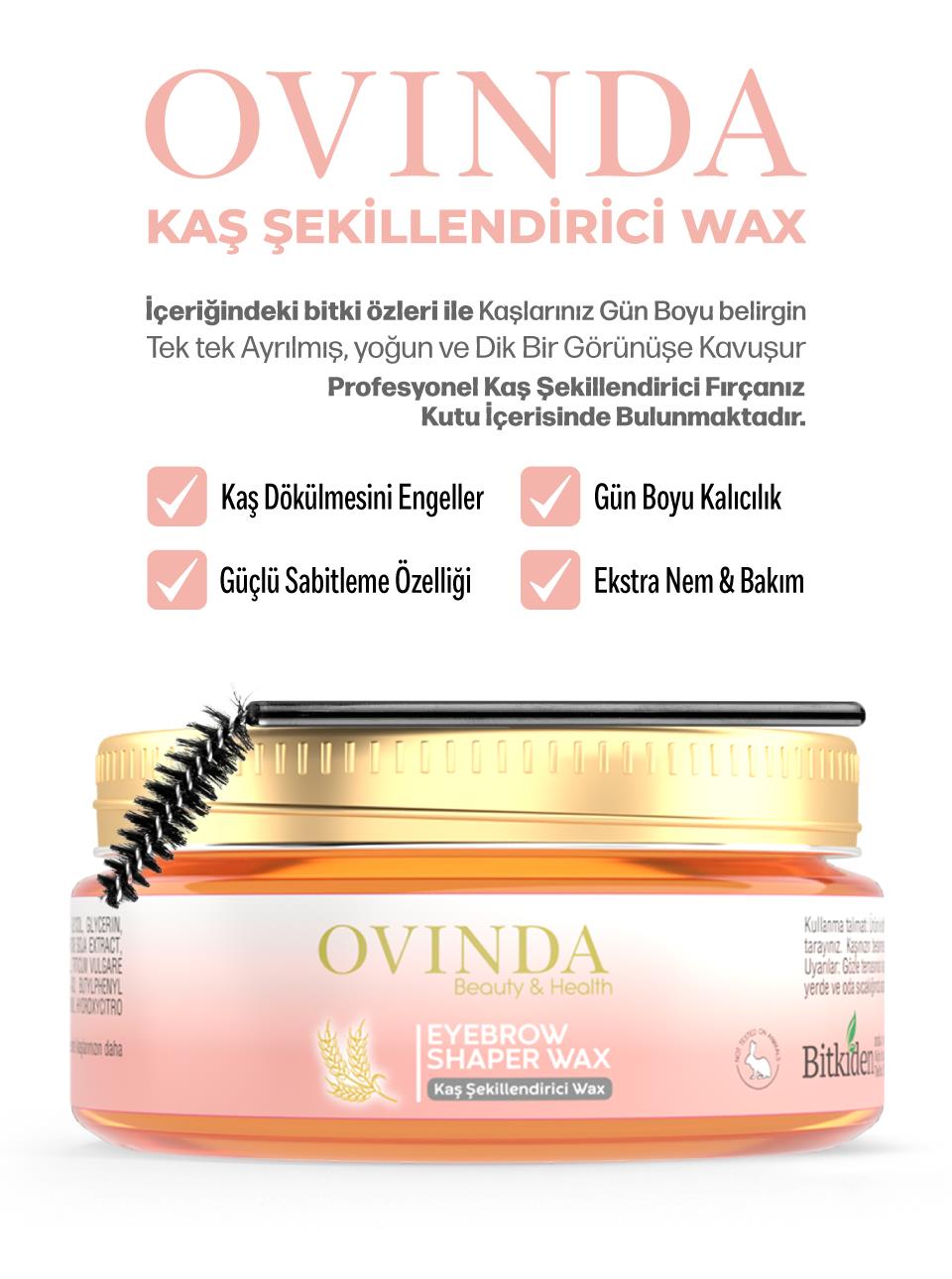 Ovinda Eyebrow Kaş Sabitleyici Ve Şekillendirici Wax 50 Ml (fırça hediyeli)