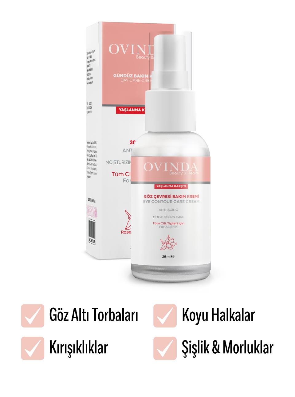 Ovinda Göz Çevresi Bakım Kremi Yaşlanma Karşıtı ve Kırışıklık Önleyici 25 ml