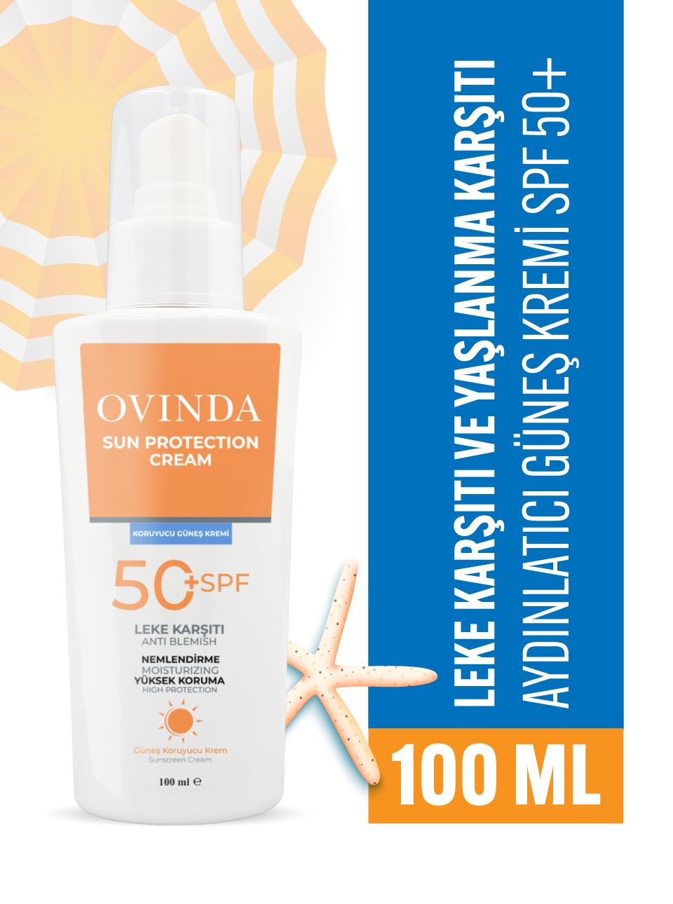 Ovinda Leke Ve Yaşlanma Karşıtı Yüksek Koruyucu Spf 50 Güneş Kremi 100 ml