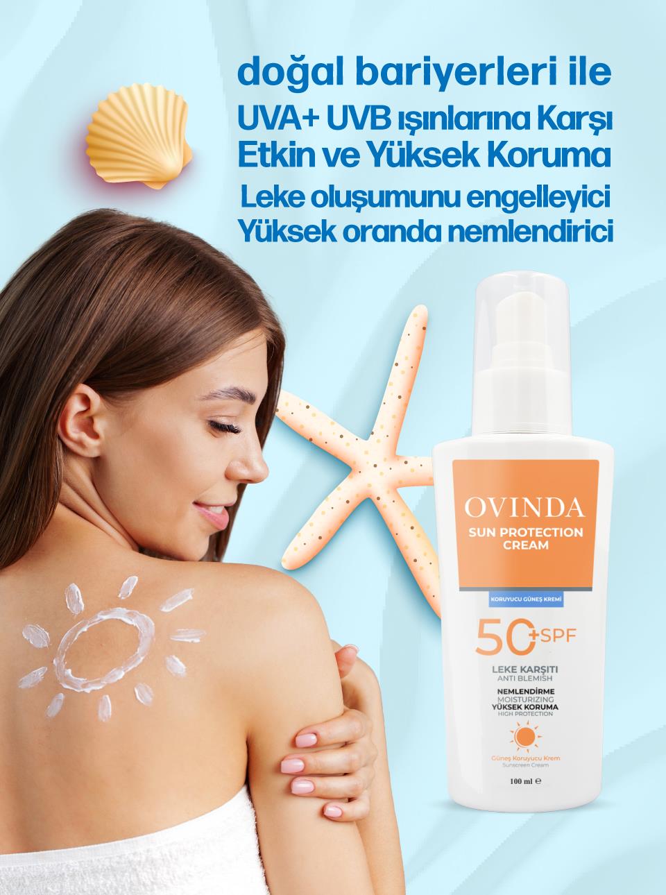 Ovinda Leke Ve Yaşlanma Karşıtı Yüksek Koruyucu Spf 50 Güneş Kremi 100 ml