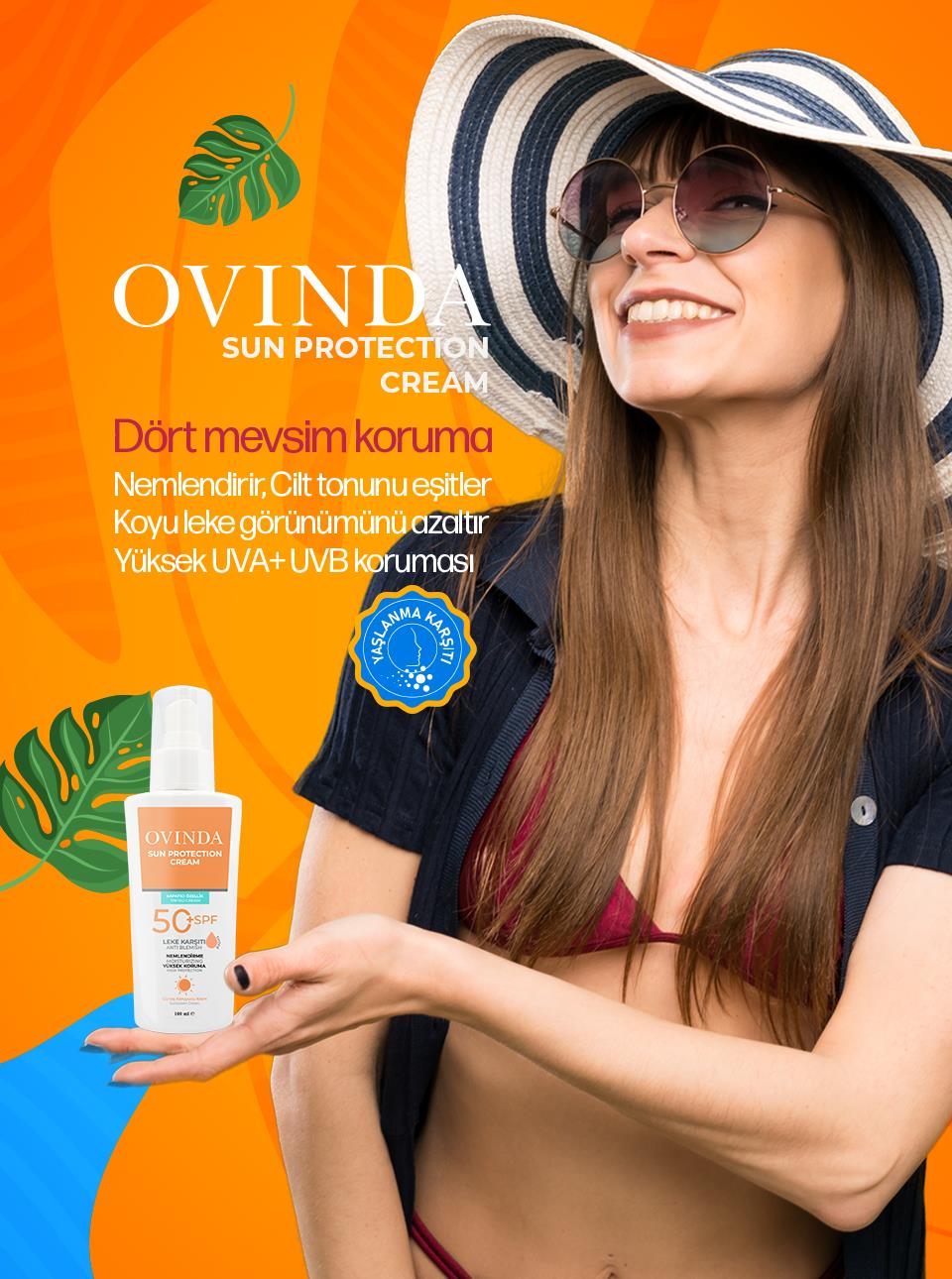 Ovinda Yüksek Korumalı Leke Karşıtı Ve Cilt Tonu Eşitleyici Renkli Tinted Güneş Kremi Spf 50 100 ml