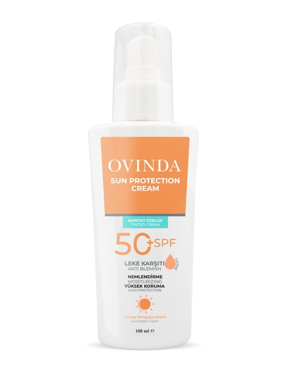 Ovinda Yüksek Korumalı Leke Karşıtı Ve Cilt Tonu Eşitleyici Renkli Tinted Güneş Kremi Spf 50 100 ml