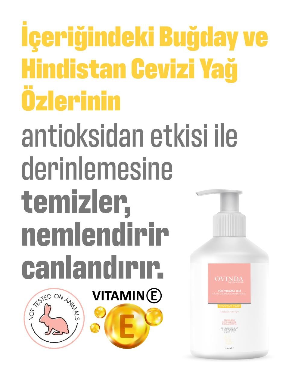 Ovinda Yüz Yıkama Jeli – (Hassas Ciltler İçin) 250 mL