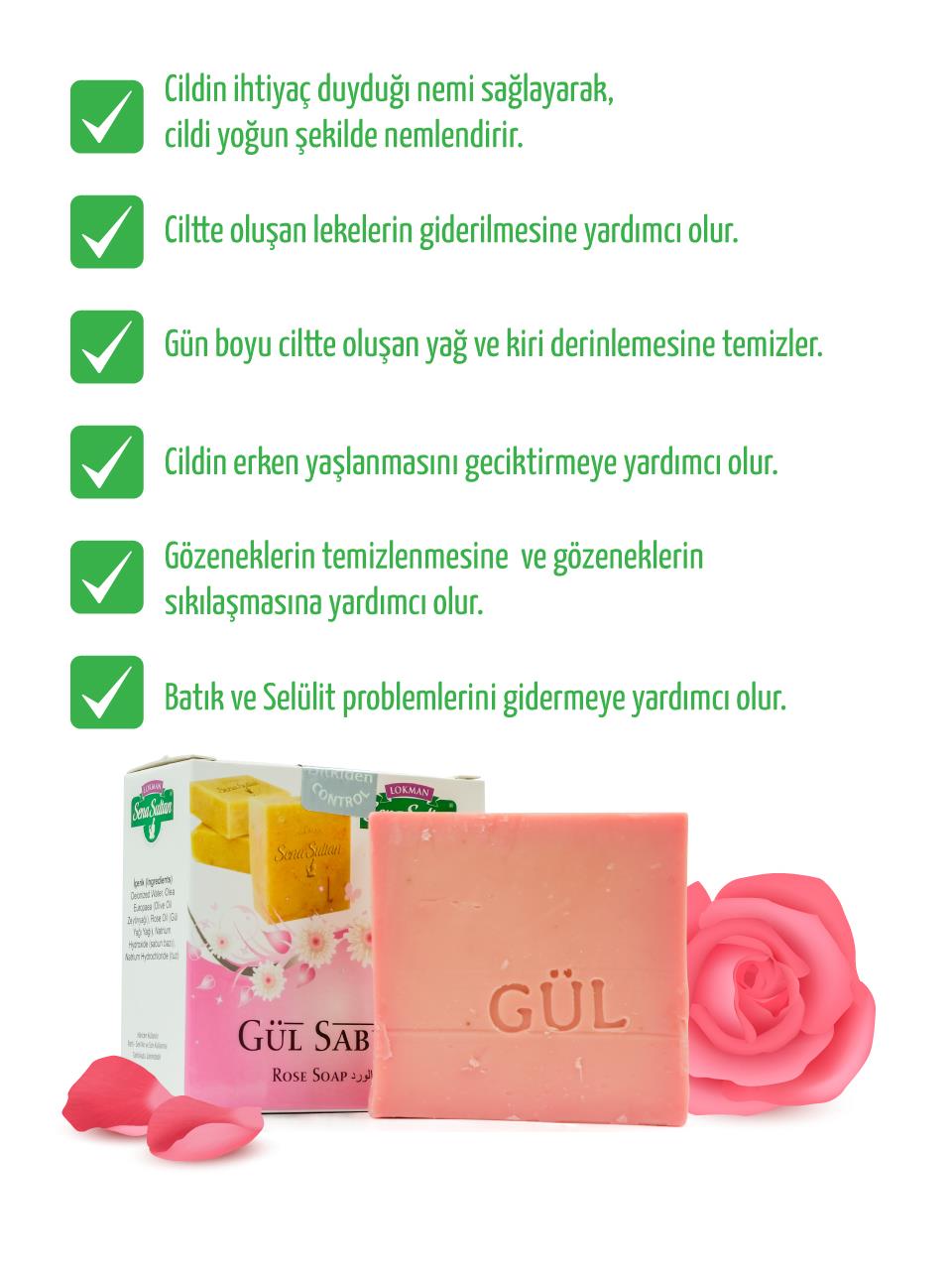 Özel Üretim %100 Doğal, Yüz Cilt Beyazlatıcı Doğal Nemlendirici Gül Sabunu 140 Gr