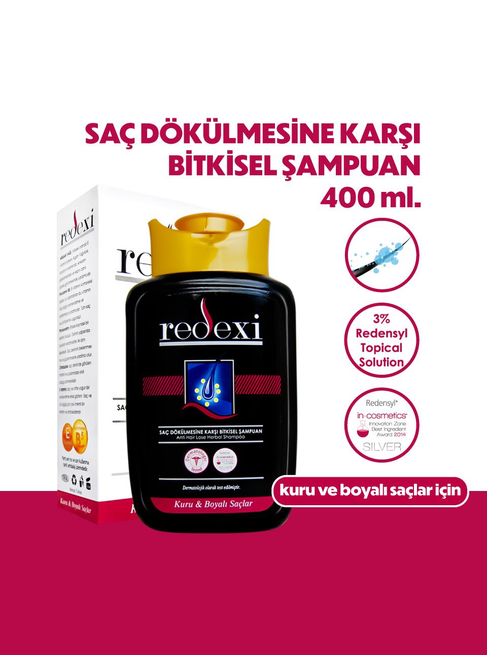 Redexi Saç Dökülmesine Karşı Bitkisel Şampuan Kuru ve Boyalı Saçlar 400 ml
