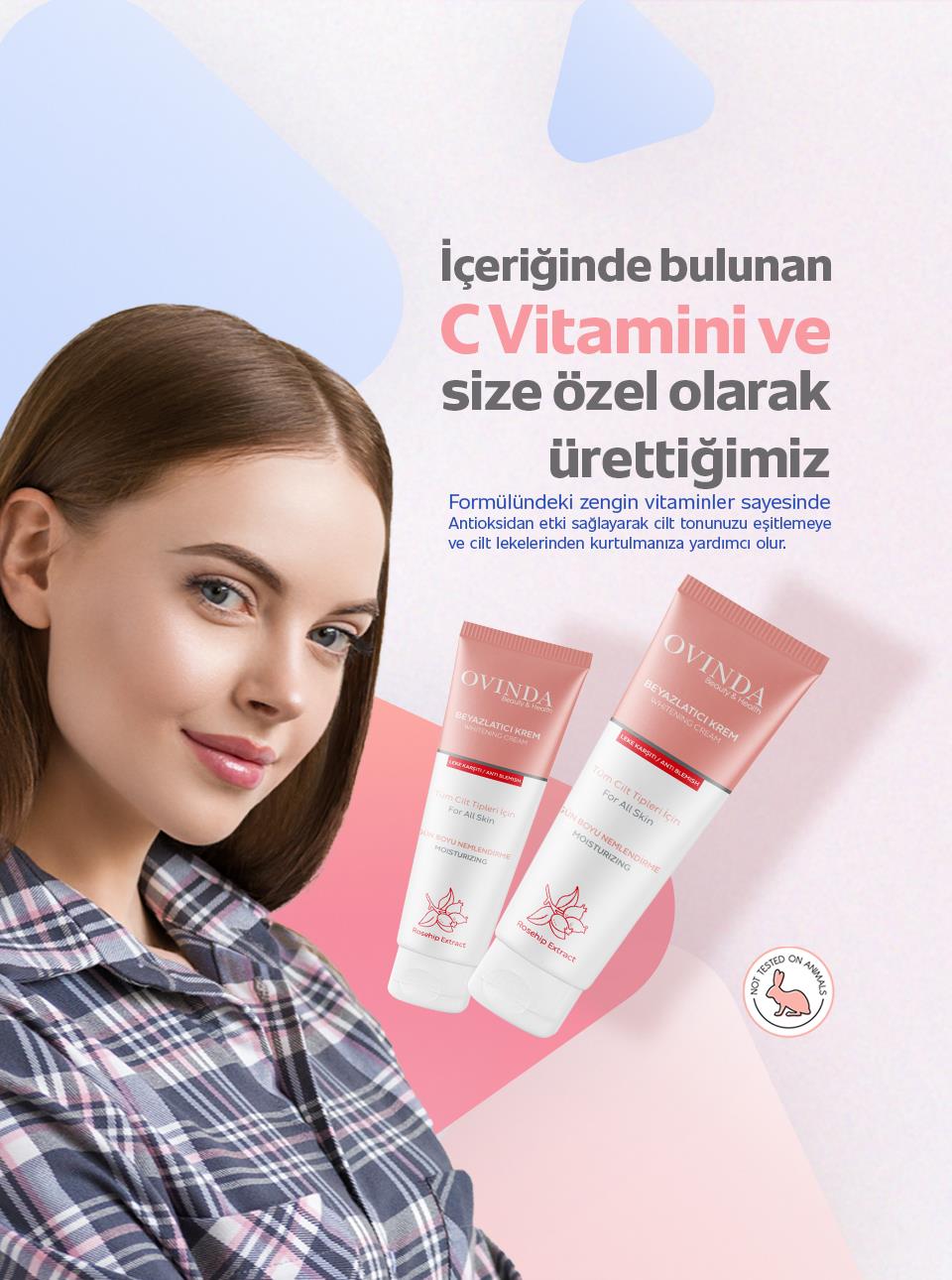 Yüz Ve Vücut İçin Beyazlatıcı & Leke Karşıtı Cilt Kremi  (Vitamin E - Vitamin C) 100 ml