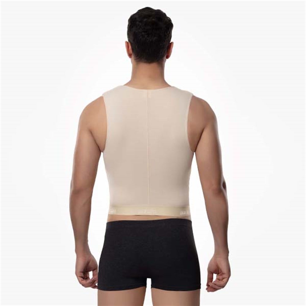 Aurafix Erkek Kısa Jinekomasti  Göğüs Fermuarlı Korse-Yelek